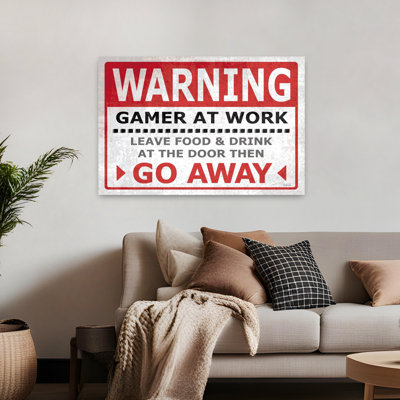 Warning - Gamer At Work Abstract Contemporary Art