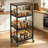 4-Tier Storage Cart with Wheels (Black; Brown)