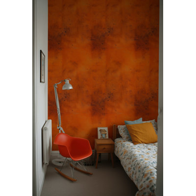 Rust Orange Wallpaper Textured Peel And Stick Industrial Wall Mural