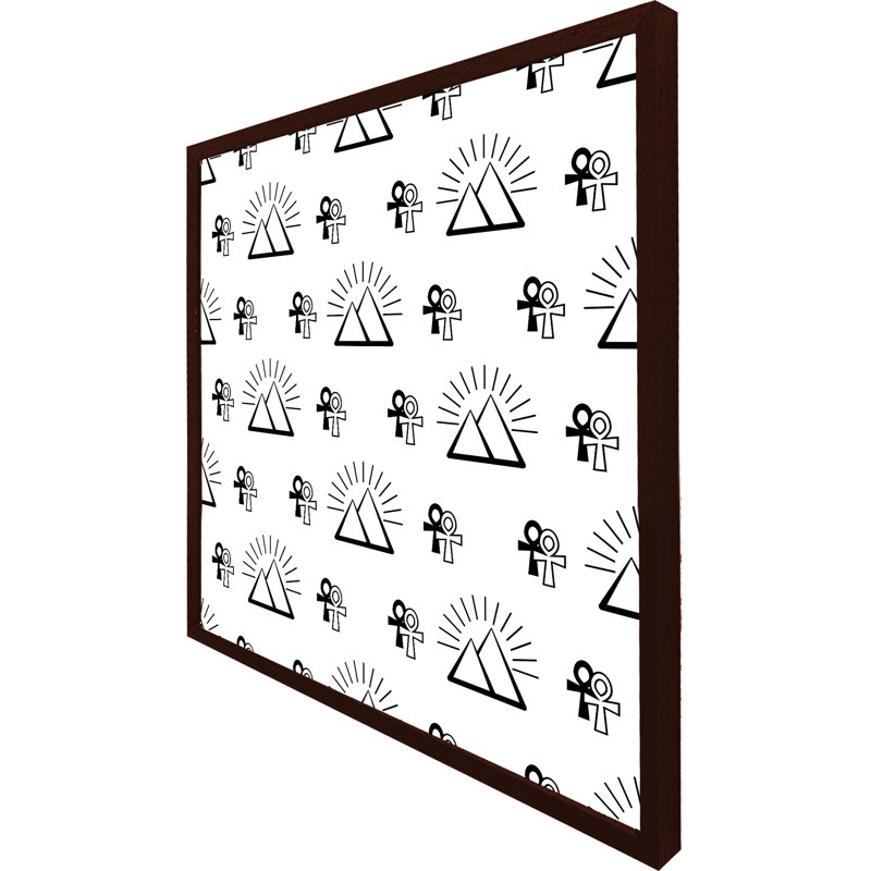 Torge Egyptian Pyramid And Ankh 1 Piece Single Picture Frame Wall Art, 76cm H x 76cm W x 4cm D, Brown Framed