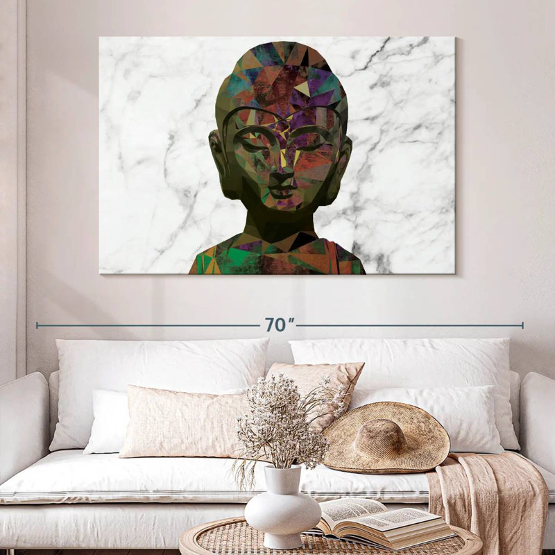 Bouddha prismatique coloré Leisha, H 34 po x l 51 po