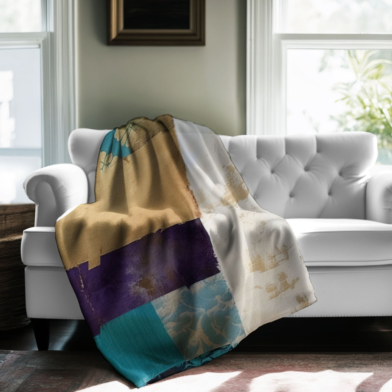 Collage de tissu indien - couverture de qualité supérieure 1 pièce, L 60 po x L 80 po
