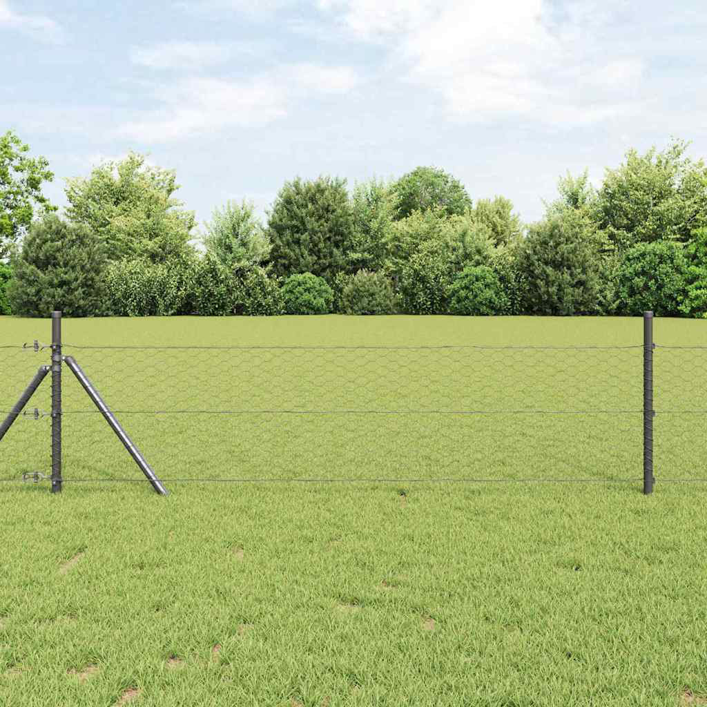 Vidaxl Fence With Posts PVC-Coated Steel