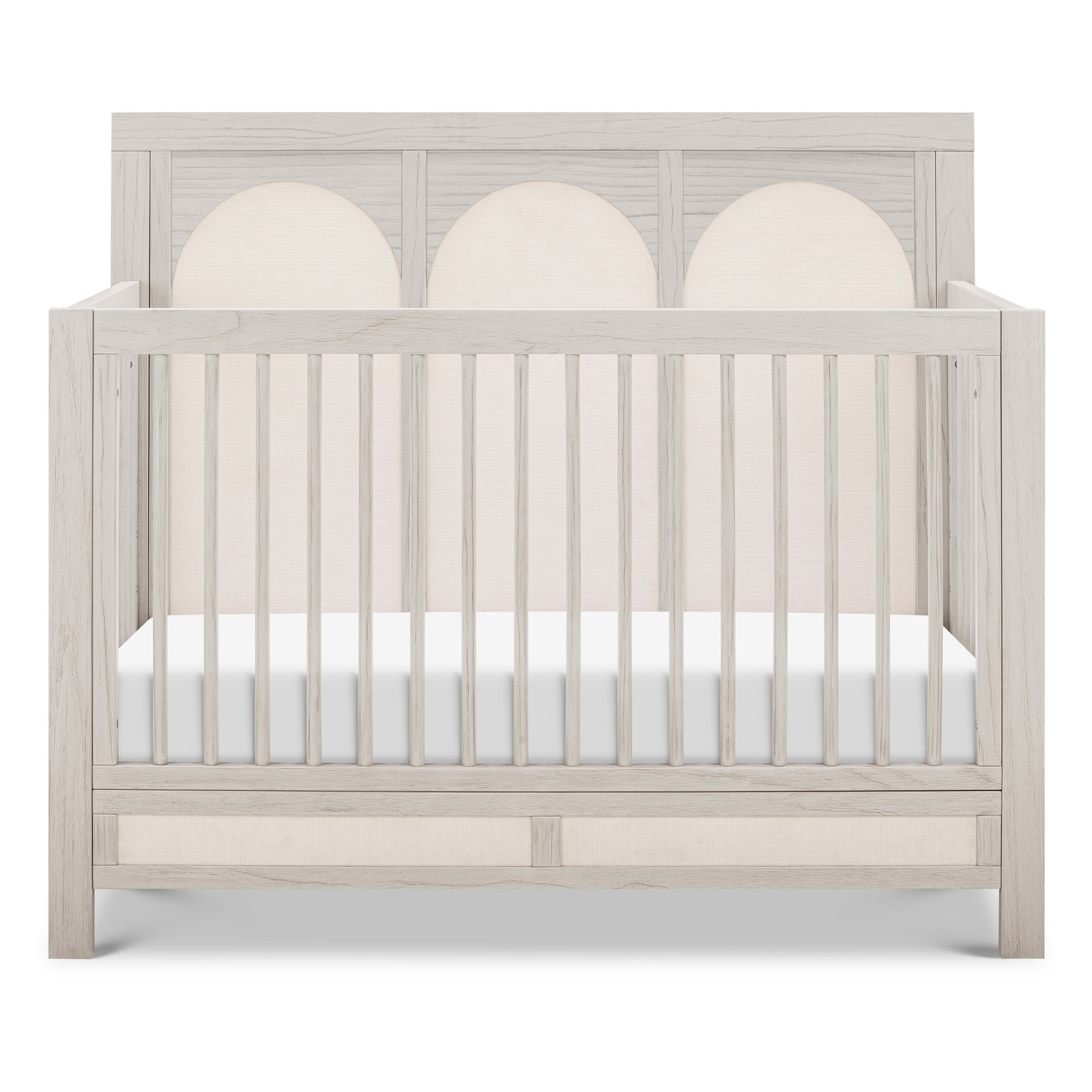 Eloise 4-in-1 Convertible Crib, White Driftwood/Performance Pearl Eco-Weave