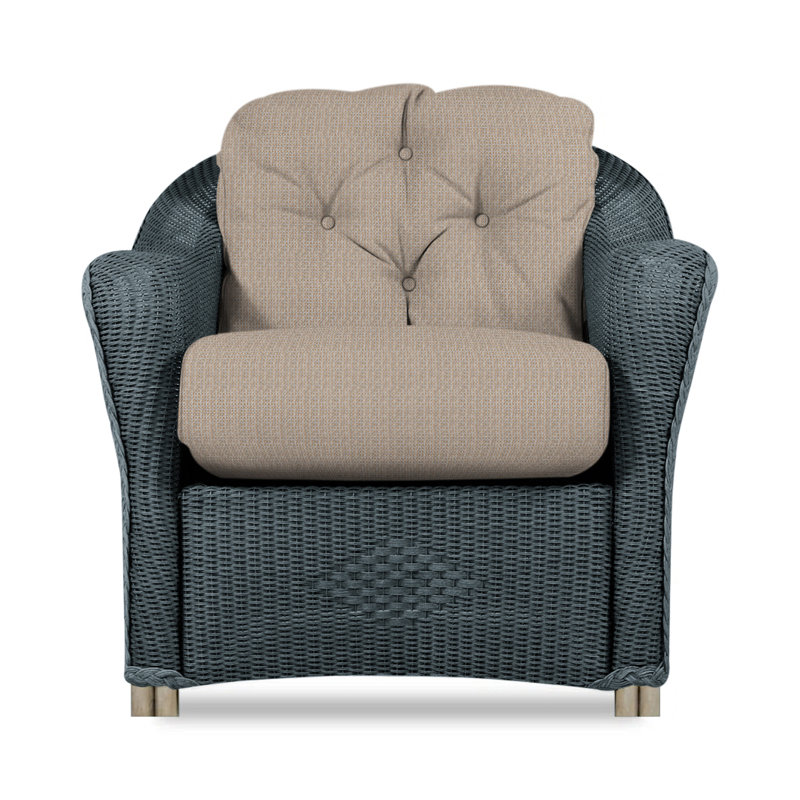 Reflections Outdoor Lounge Chair, Demo Oatmeal, Denim Blue