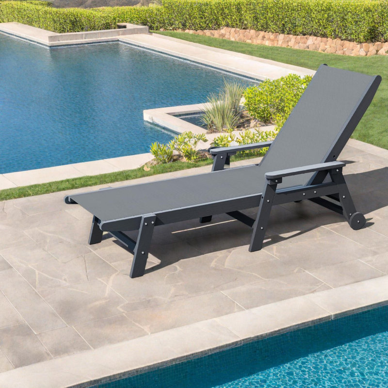 Méridiennes de patio, chaise de piscine mobile moderne ajustable en PEHD