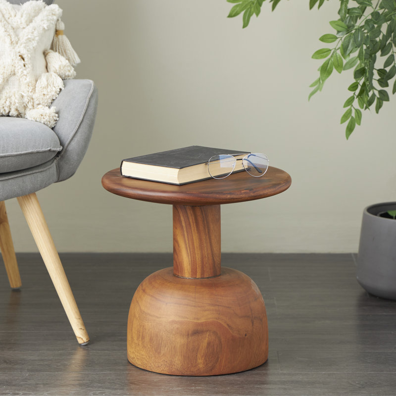 Table d'appoint en bois Claymon, H 15,85 po x L 15,75 po x l 15,75 po