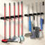 Support mural robuste pour balai et vadrouille avec 5 supports et 4 crochets