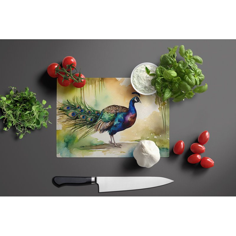 Peacock Glass Cutting Board
