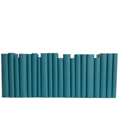 Livres décoratifs - livres sur papier turquoise - livres bleus au pied