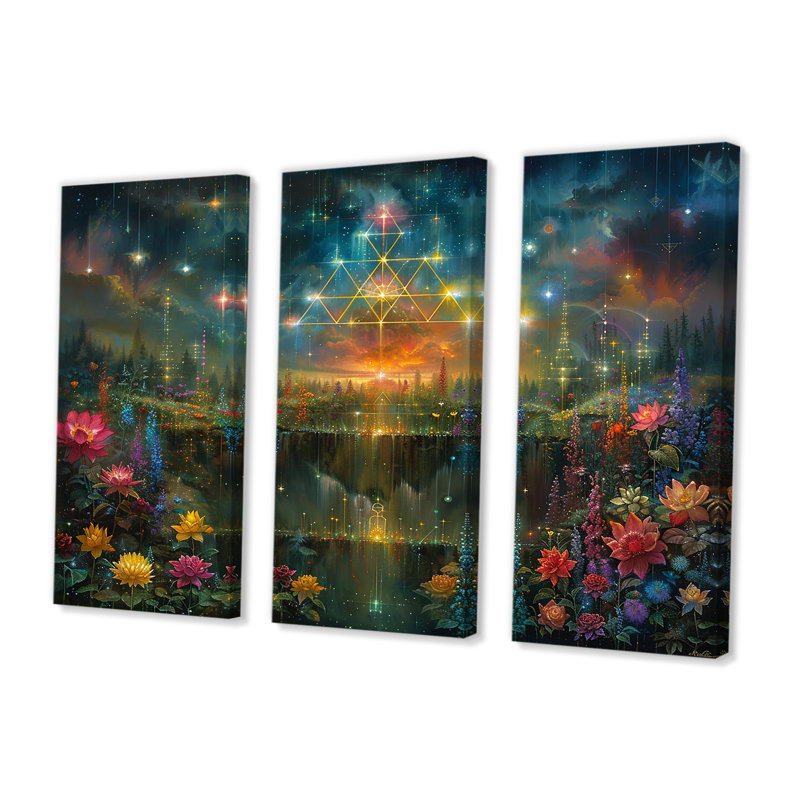 Gloucester - ensemble d'art mural abstrait paysage, Toile tendue, H 32 po x l 48 po x P 1 po