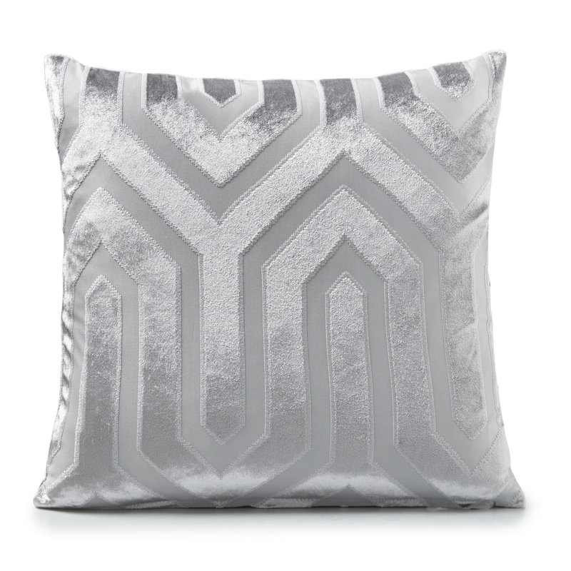 Aoibhin Geometric Square Cushion Cover, Silver