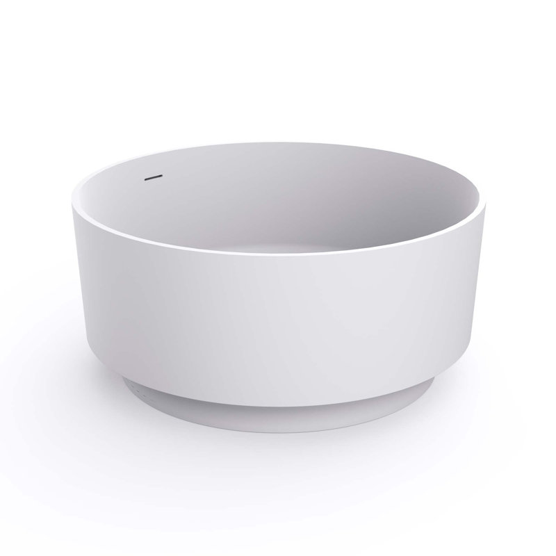49" Round Shape Freestanding Solid Surface Soaking Bathtub For Bathroom