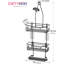Organisateur de panier de douche à 3 niveaux avec porte-savon et 16 crochets, support de rangement de salle de bain en acier inoxydable antirouille, noir