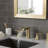 Bathroom Sink Faucet with Pop-Up Drain and Double Lever Handle-120276089