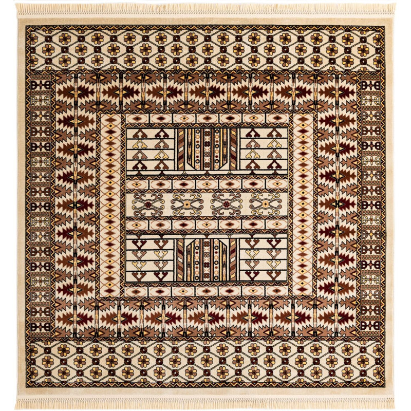 Tapis beige Aucun, Carré 7 pi 10 po