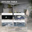Ensemble repas de patio 8 pièces avec parasol de table Outsunny