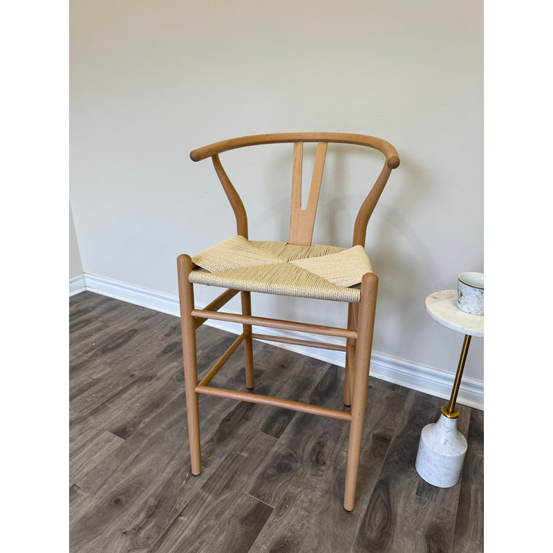 Tabouret de comptoir en rotin, Naturel