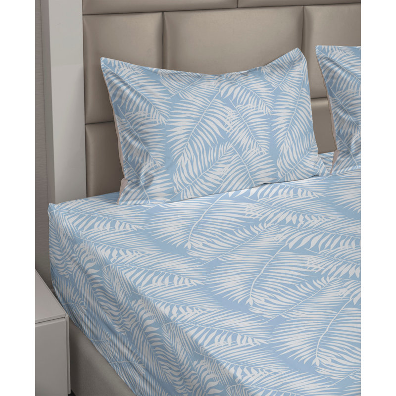 Ensemble de draps à motif de feuilles de palmier 4 pièces Ambesonne, Ensemble de draps pour lit très grand californien