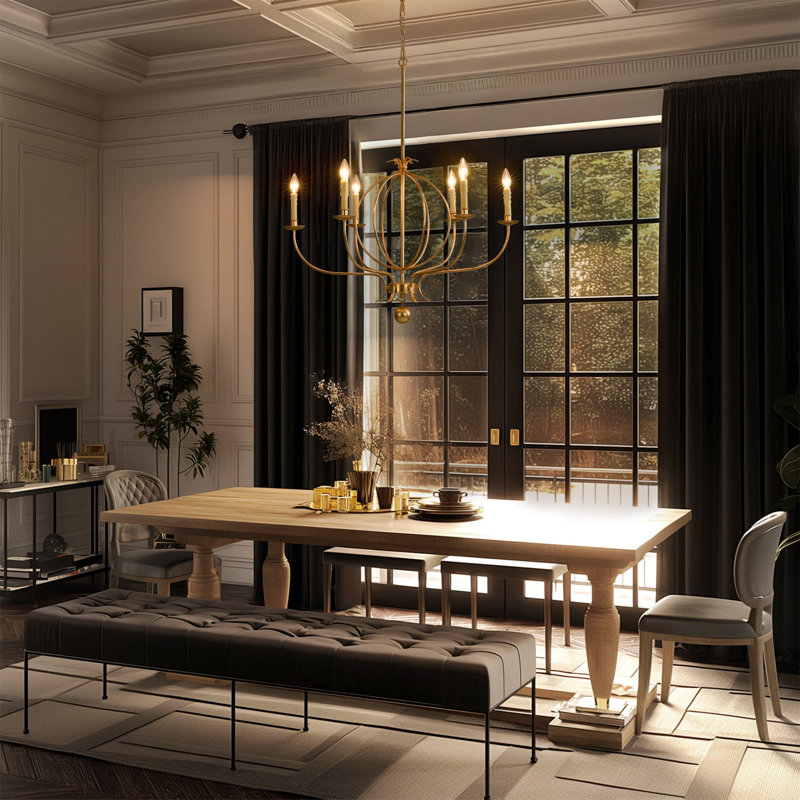 6 - Light Candelabra Chandelier for Dinning Room