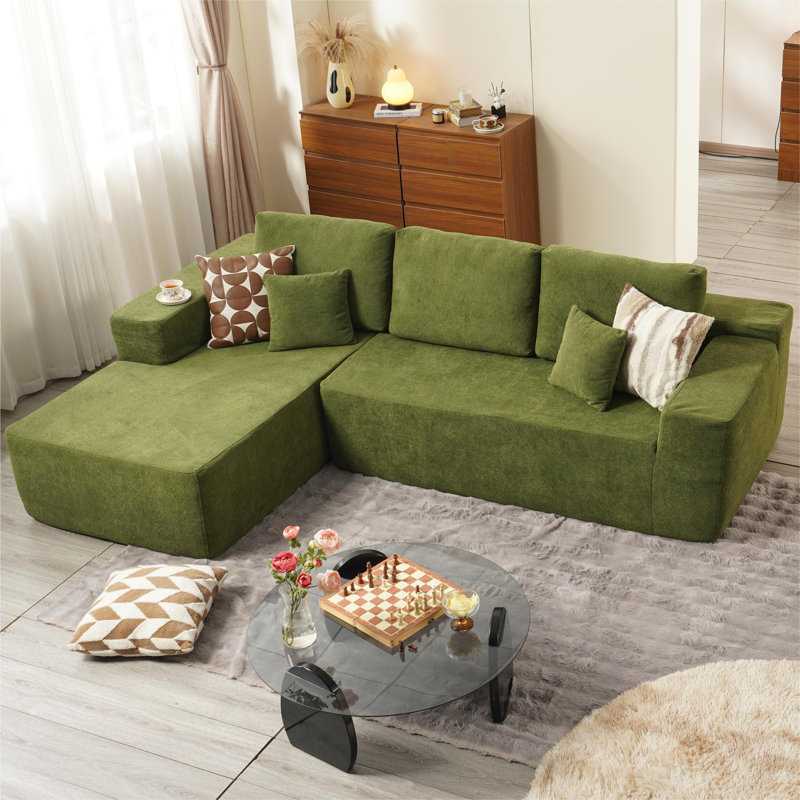 Boneless 104" Cloud Sectional Couch With Comfy Chaise,No Assembly Required Couches For Living Room,L Shaped Modern Modular Sofa With Deep Seat