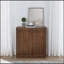 Buffet Mid-Century moderne avec portes coulissantes et bandes décoratives en bois massif, armoire de rangement polyvalente pour plusieurs pièces