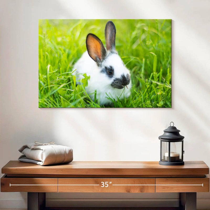 Brampt Grass Munching Rabbit, 16" H x 24" W