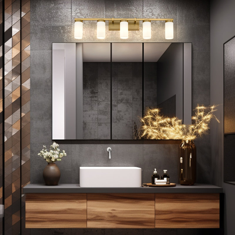Avers 5 Light Vanity, Gold
