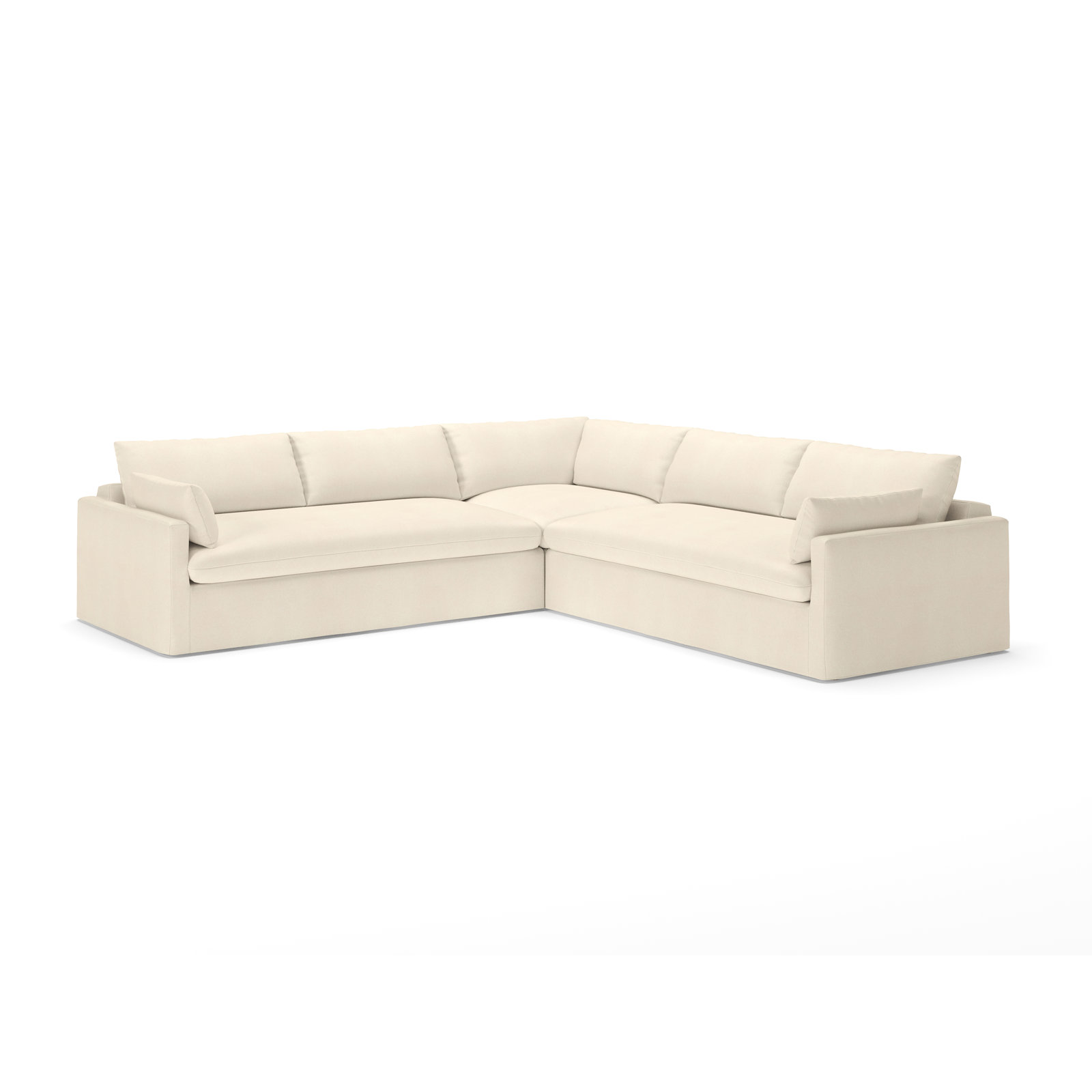 Luna L-Sectional, Bayou Natural Canvas