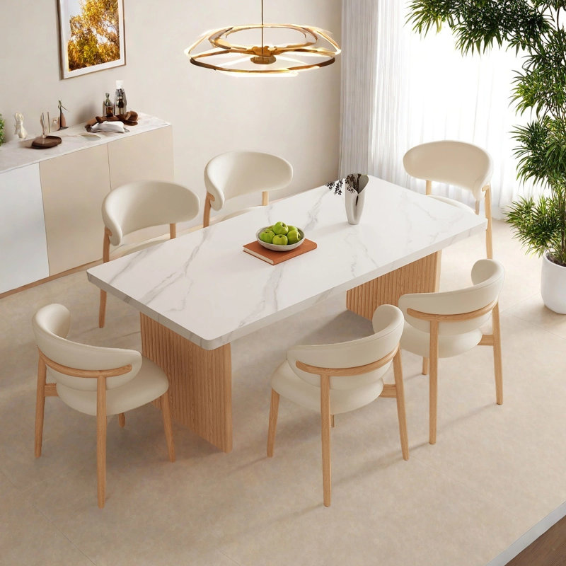Modern rectangular dining table, 29.92" H x 78.74" W x 31.5" D