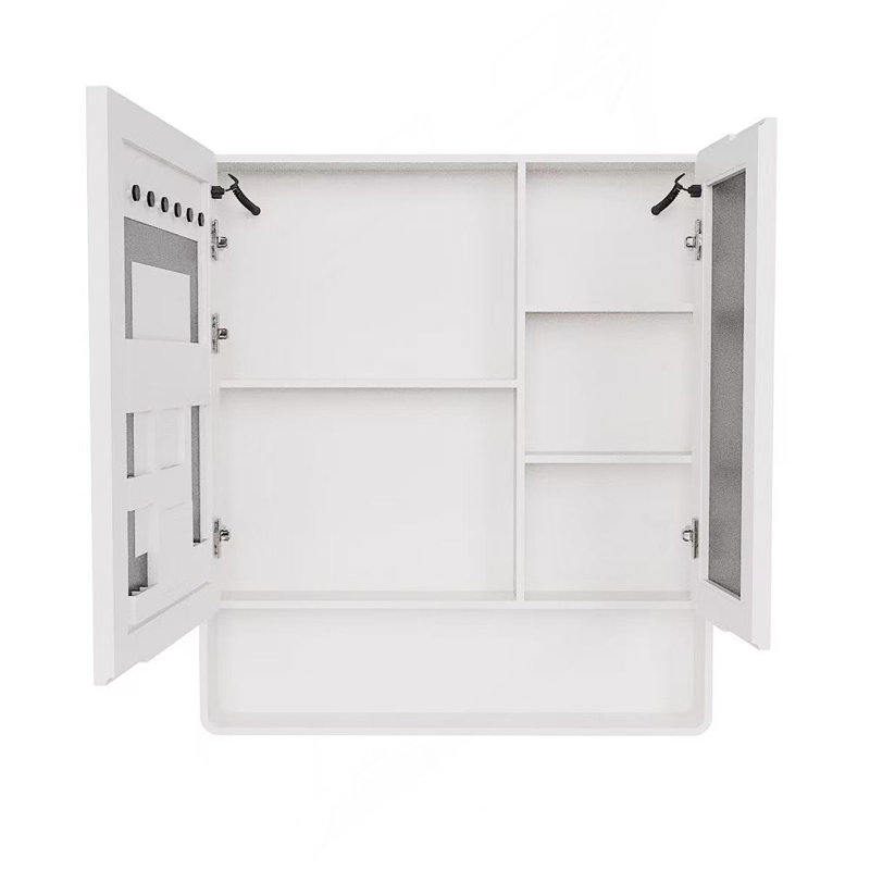 Armoire à pharmacie 2 portes à DEL avec lumière blanche unicolore, antibuée et installation facile