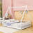 Full Wooden Frame Floor Bed With Door-1406549087
