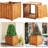 Square Wooden Planter Box - Light Brown-2067892513