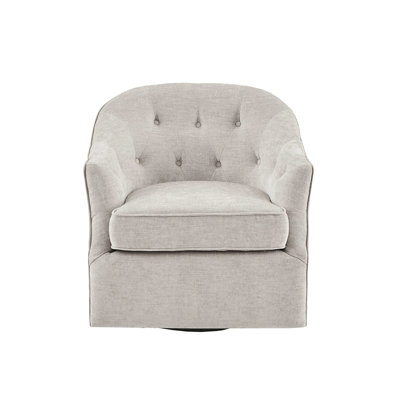 Fauteuil pivotant en bois massif beige, siège à coussin souple 360 degrés, beige, fabrication