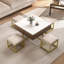 Ensemble de tables basses à plateau relevable moderne avec rangement et 4 repose-pieds