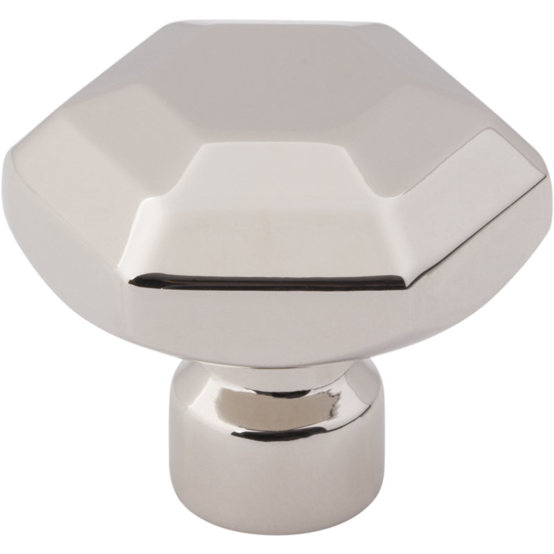 1 1/4" Length Geometric Knob, Polished Nickel