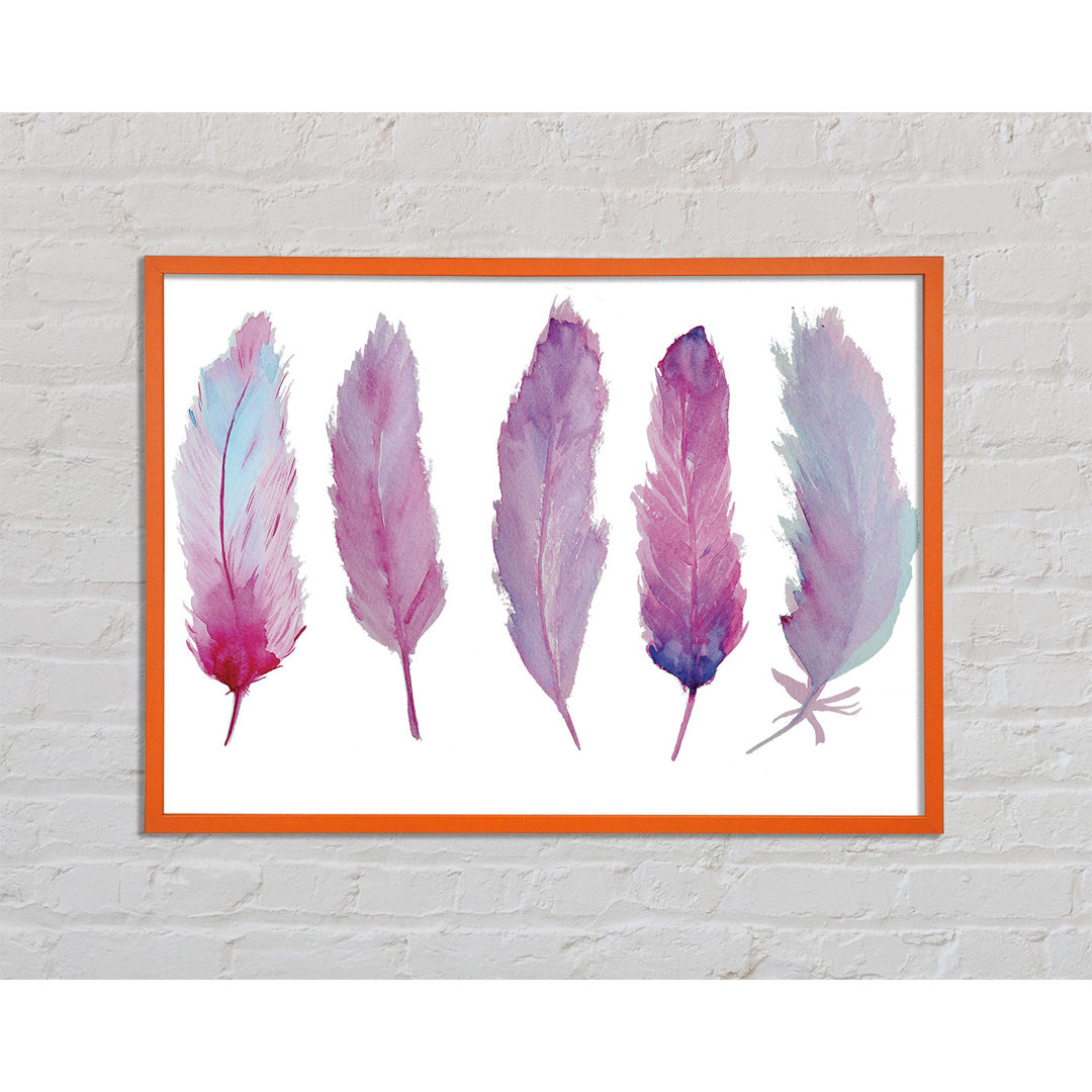 Willy Pink Indian Feathers 1 - Einzelner Bilderrahmen Kunstdrucke