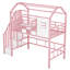 Lit mezzanine en métal avec toit et boîte de rangement-288462227