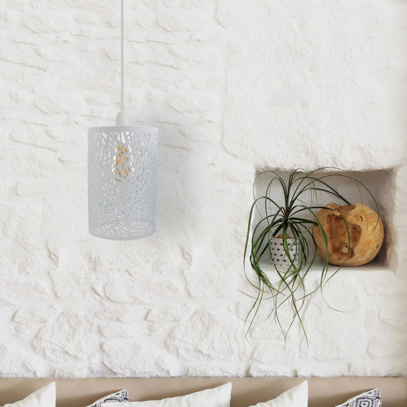 25cm H Metal Drum Lamp Shade ( Uno ), White