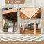 Table d'appoint d'extérieur en aluminium 18,9 po avec finition grain de bois
