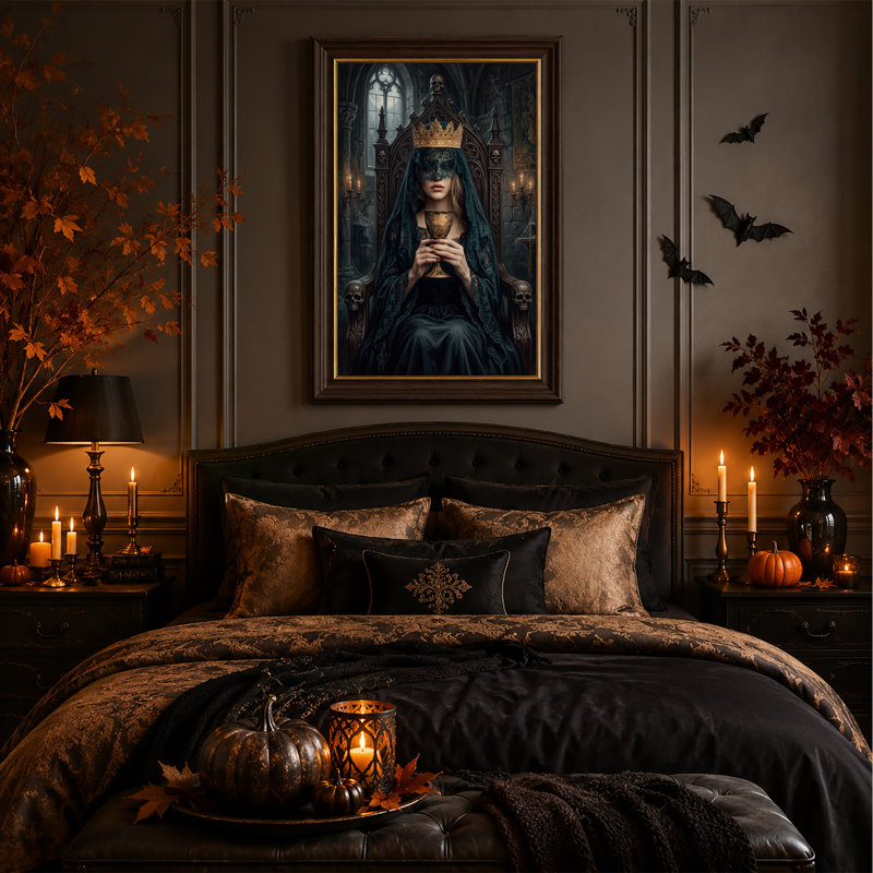 Art gothique sur toile, Halloween gothique, 18"H x 12"W