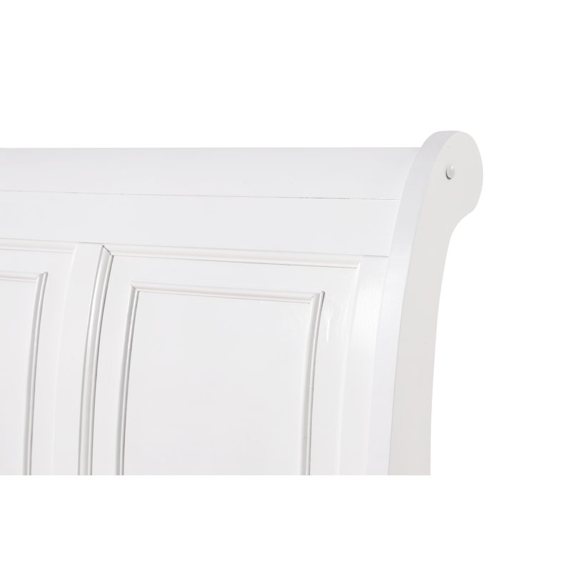 Manlius Sleigh Storage Bed, White, Twin