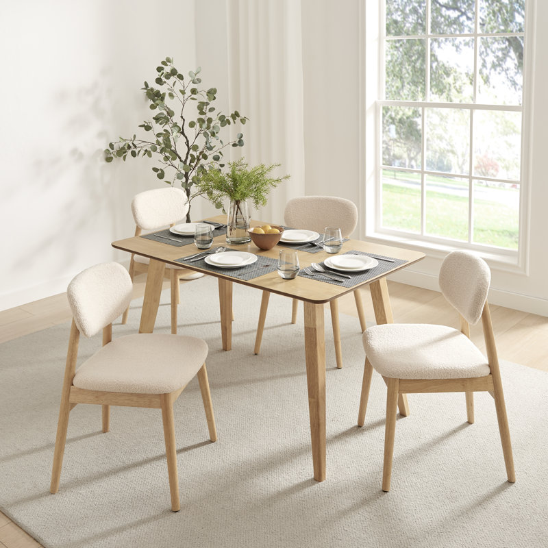 Ensemble de 2 chaises de salle à manger rembourrées Del Mar, crème, Cream
