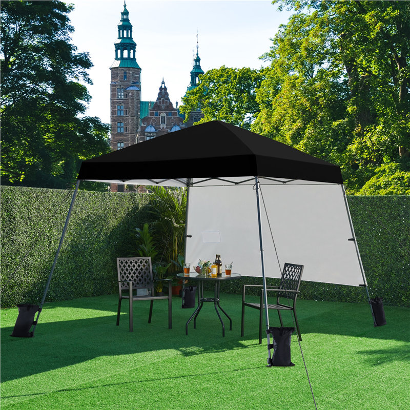 3m x 3m Iron Pop-Up Gazebo, Black