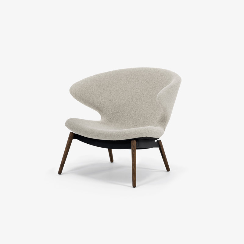 Ella Lounge Chair, Chalk Boucle, Walnut