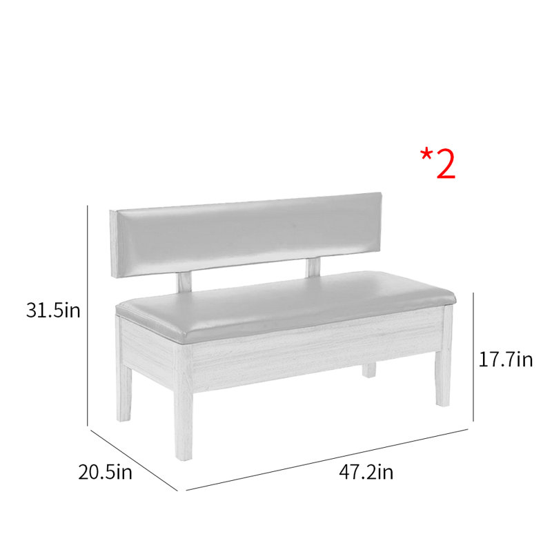 Banc de rangement pour restaurant, Brun / gris