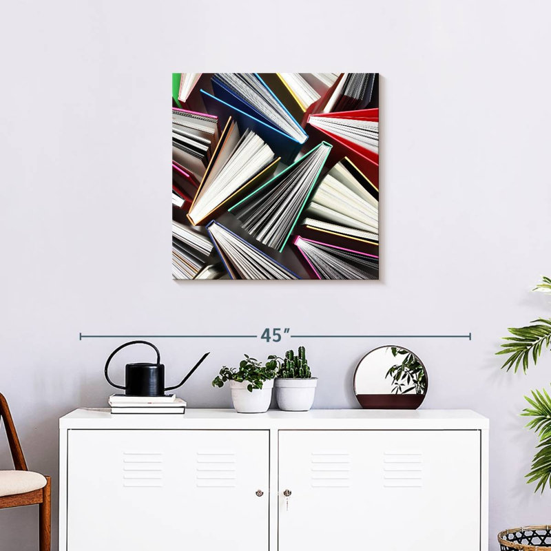 Kerner Crowded Books, 24" H x 24" W