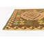 Tapis de zone en laine vert/beige 3 pi 3 po x 6 pi 6 po one-of-kind-noué la main Doorfield