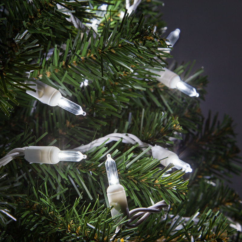 Steady 50 Light White Wire LED String Lights (End to End Connectable), Cool White