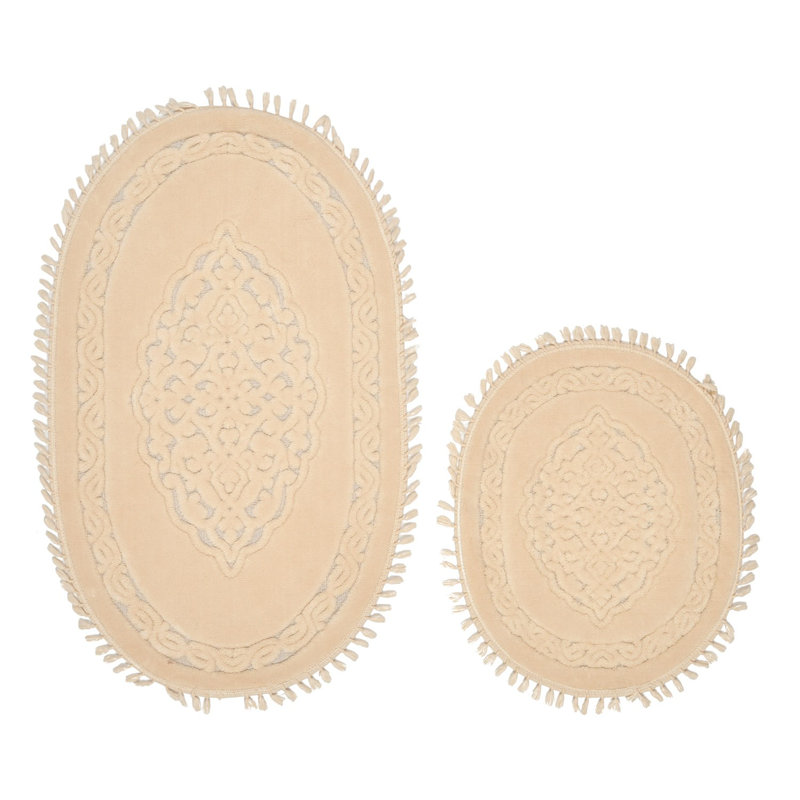 Ensemble de 2 tapis de bain Haversham, Crème